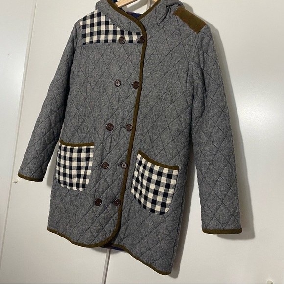Women’s Thick Reversible Quilt Plaid patchwork cottagecore Jacket Coat -FS - Picture 5 of 11